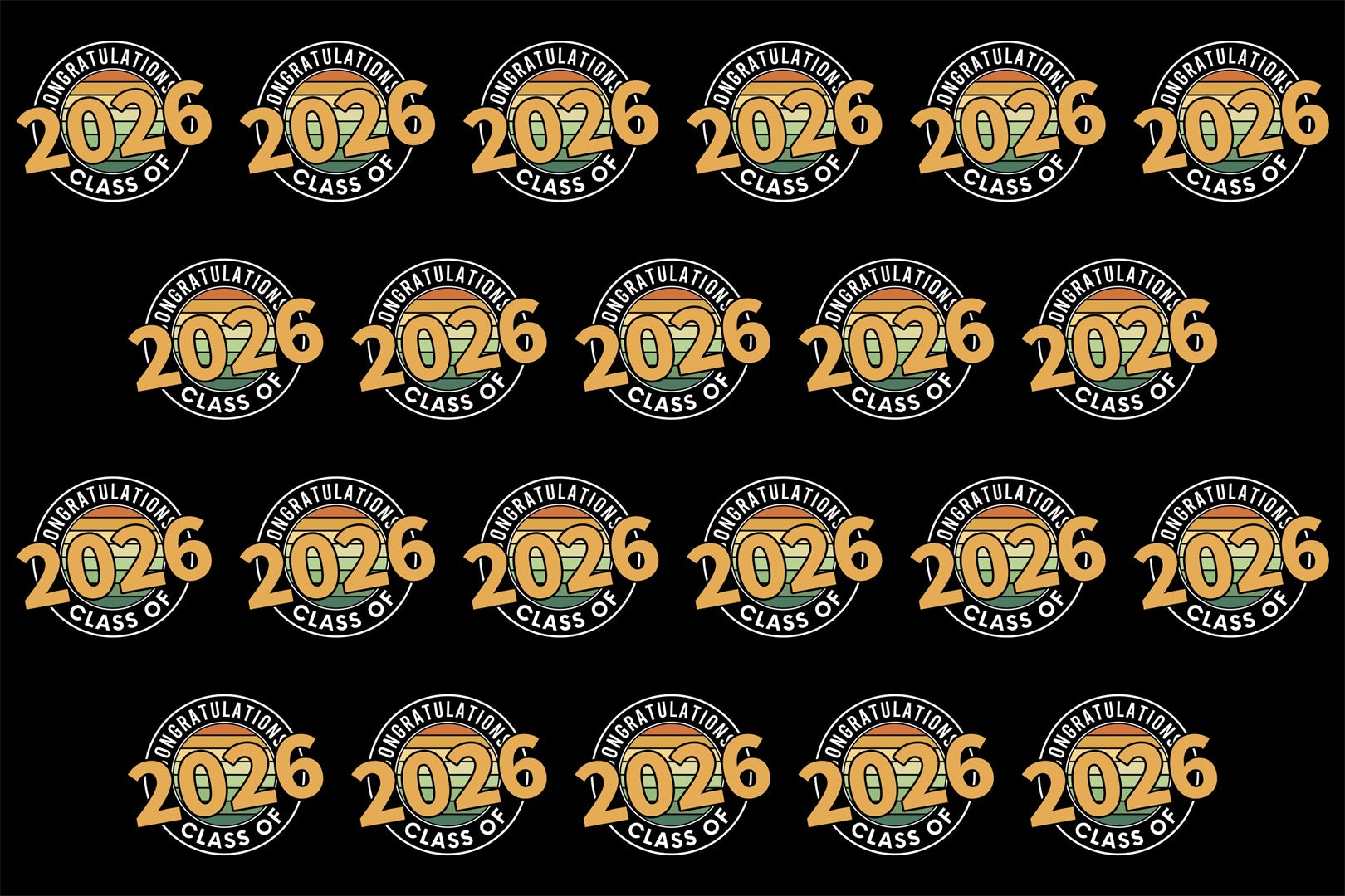 Customized Graduation Backdrop Retro Circle Design Graduation Party Backdrop BRP3-12