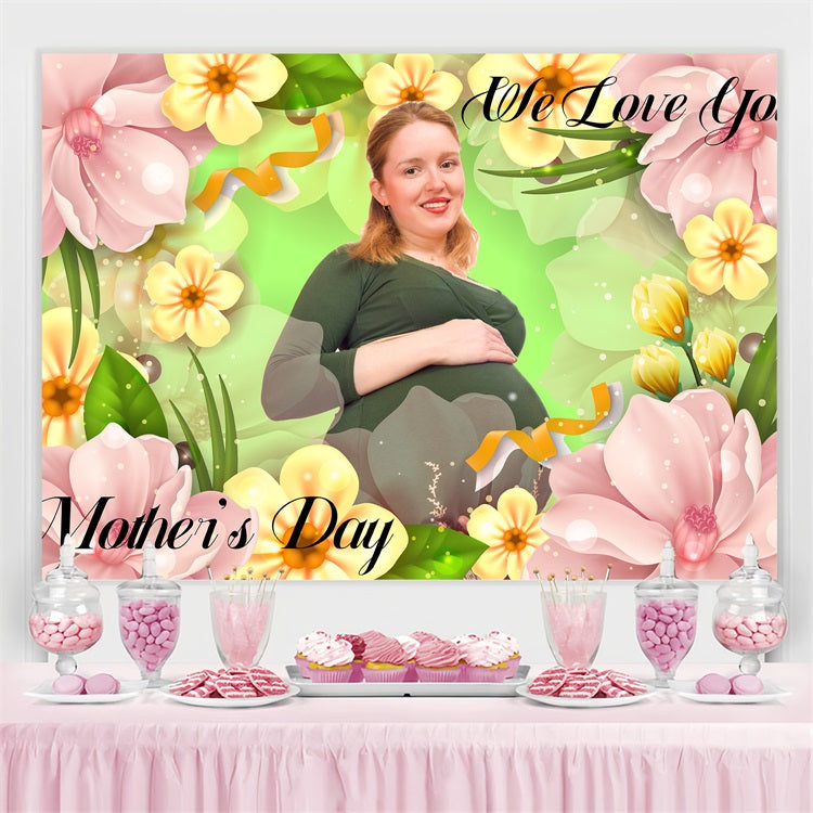 Mothers Day Backdrop Floral Glow Personalized Backdrop BRP3-138