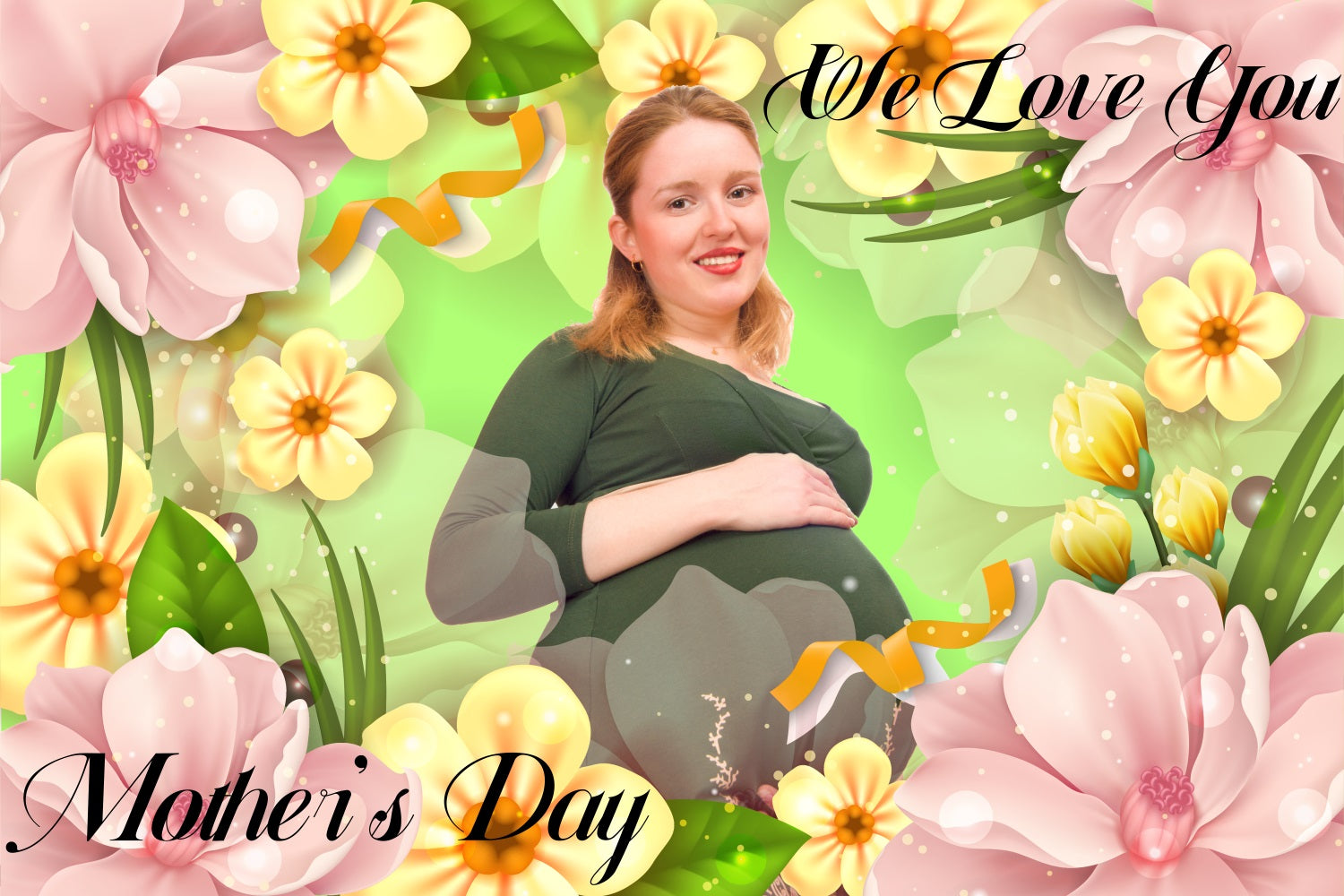 Mothers Day Backdrop Floral Glow Personalized Backdrop BRP3-138