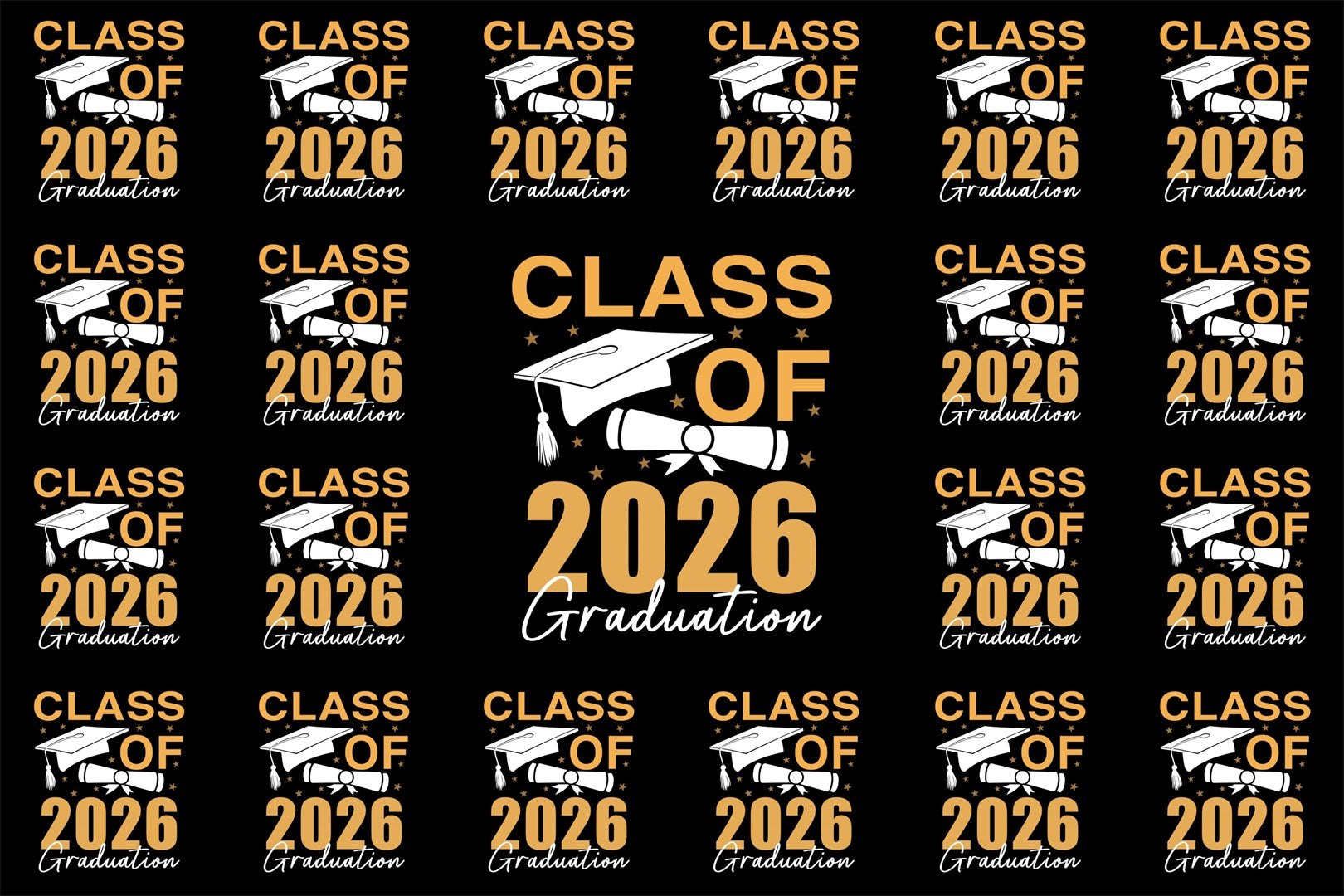 Personalized Graduation Backdrops Elegant Gold Graduation Party Backdrop BRP3-13