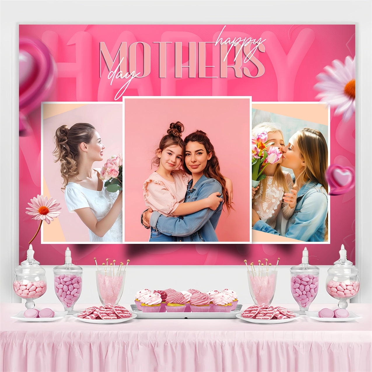 Mother's Day Photo Backdrops Collage Photo Personalised Backdrop BRP3-144