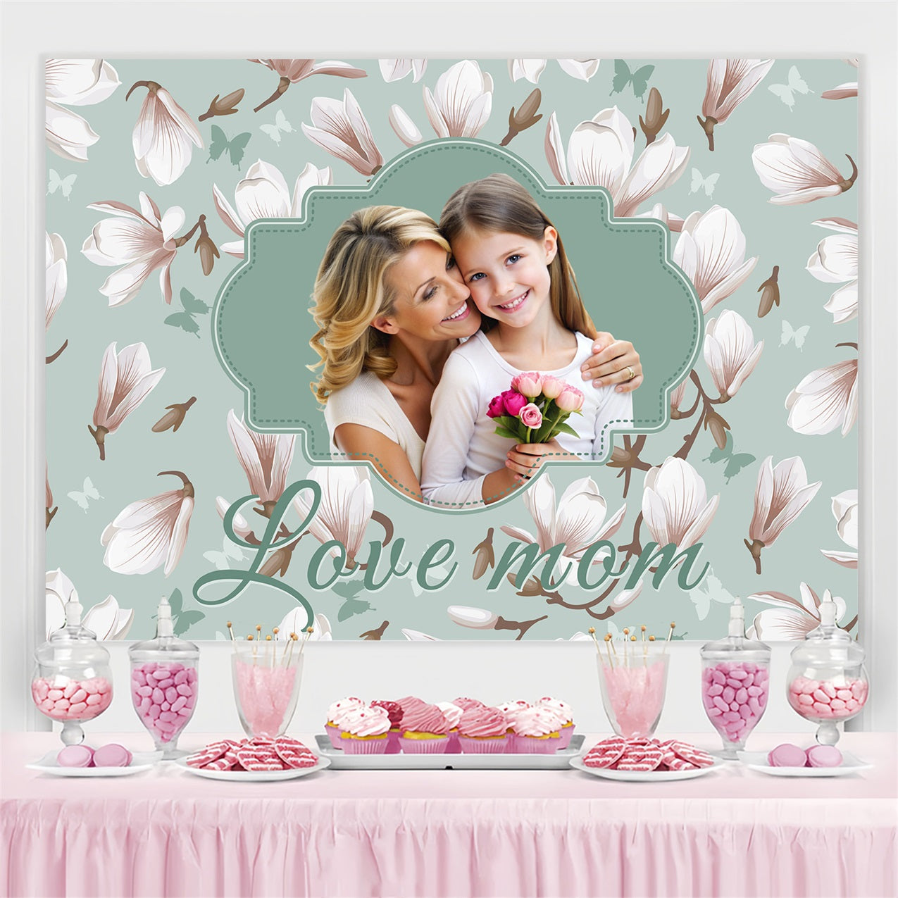 Backdrop For Mothers Day Magnolia Bloom Backdrop Personalized Backdrop BRP3-146