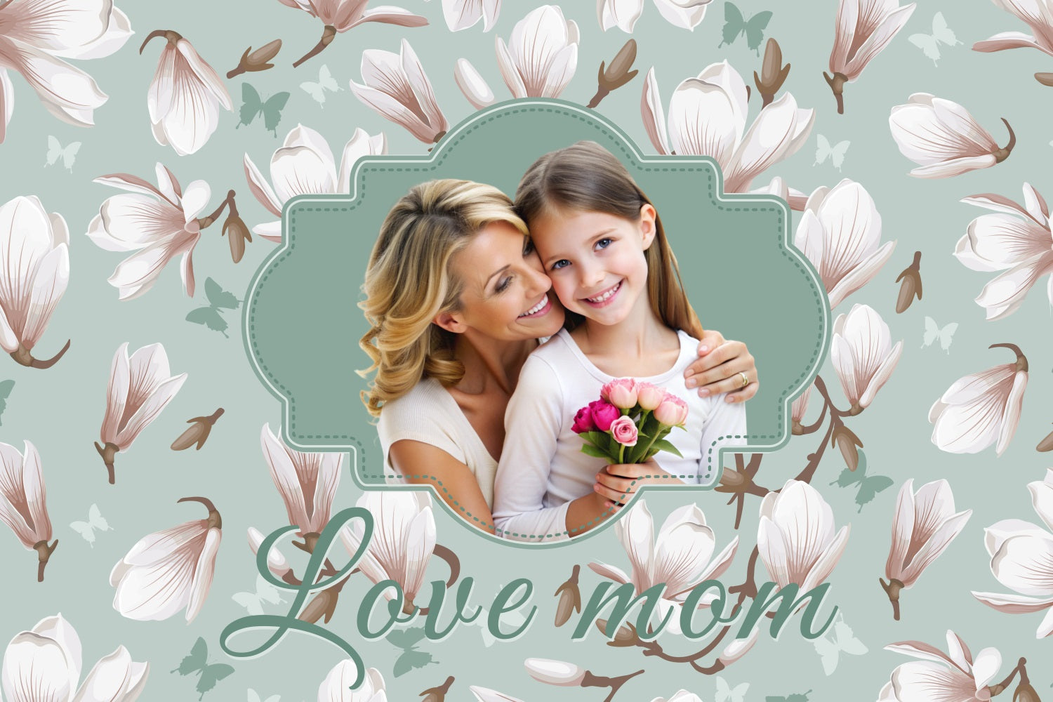 Backdrop For Mothers Day Magnolia Bloom Backdrop Personalized Backdrop BRP3-146