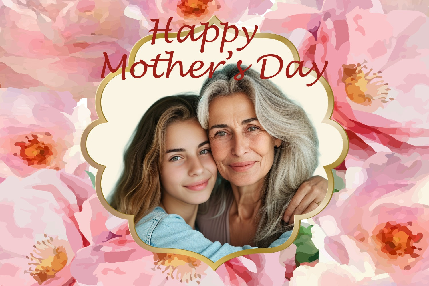 Backdrop For Mother's Day Blush Floral Backdrop Personalized Backdrop BRP3-147