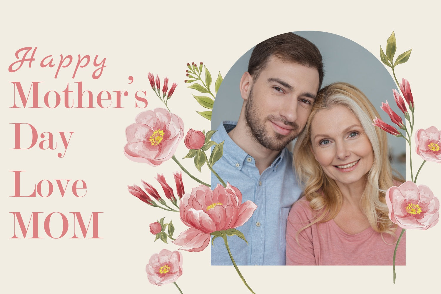 Mother Day Backdrop Floral Frame Love Personalized Backdrop BRP3-151