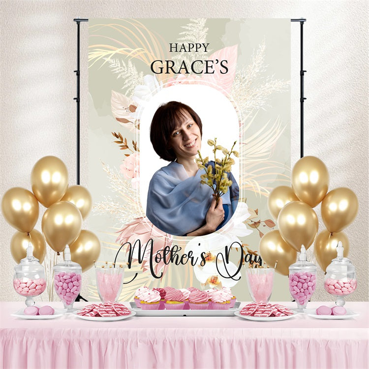 Mothers Day Backdrop Natural Floral Frame Custom Backdrop BRP3-157