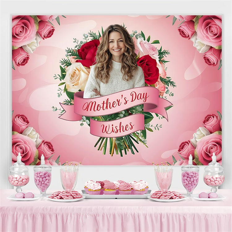 Mothers Day Backdrop Rose Bouquet Personalized Backdrop BRP3-160