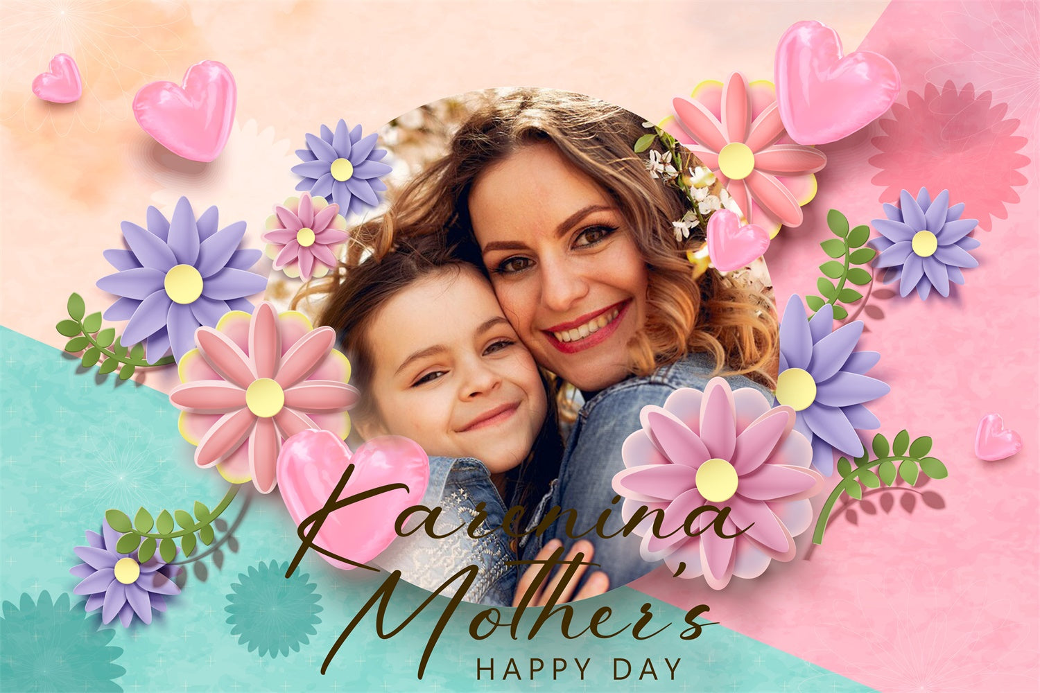 Mothers Day Backdrops Sweet Floral Celebration Customized Backdrop BRP3-171