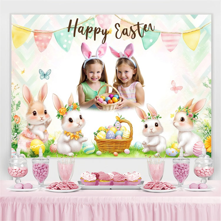 Easter Bunny Backdrop Bunny Party Celebration Custom Backdrop BRP3-177