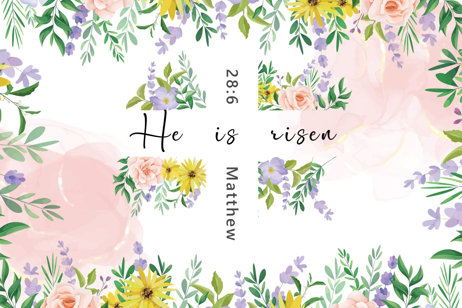 Easter Photo Backdrop Ideas Floral Scripture Personalized Backdrop BRP3-180