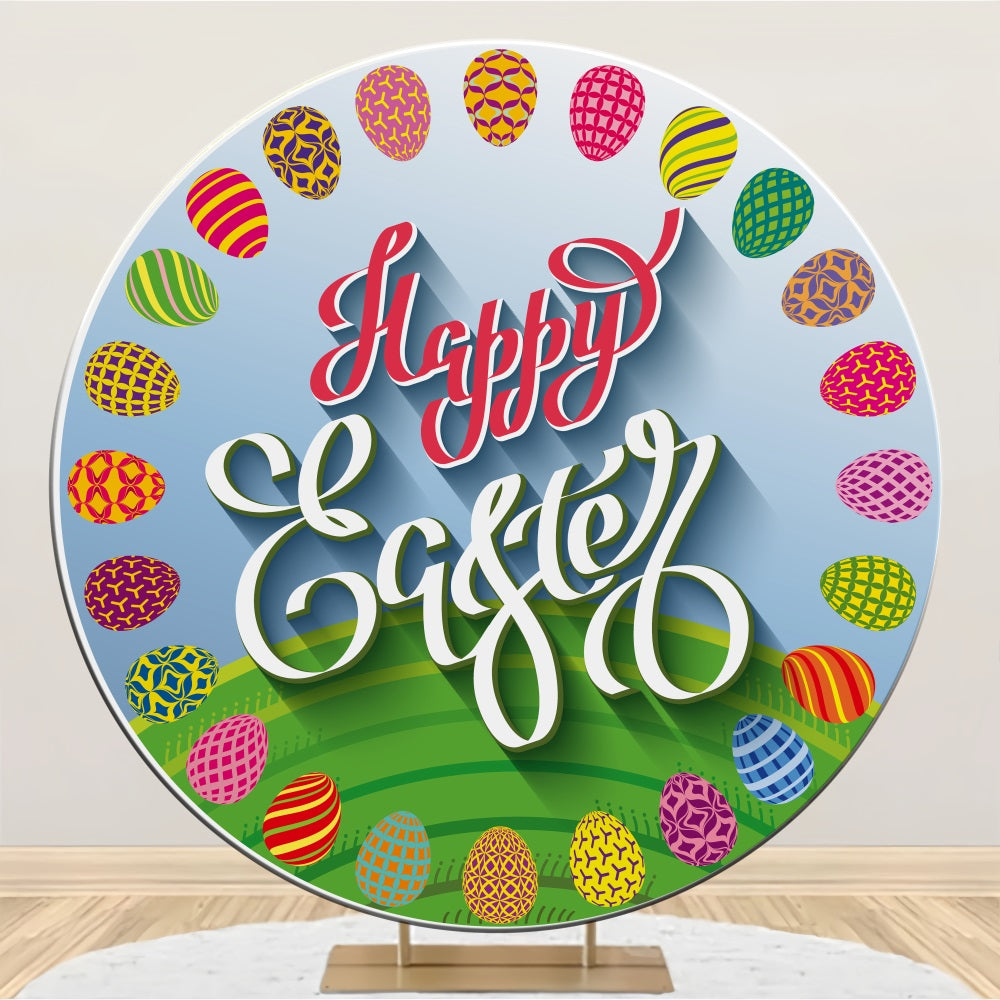 Easter Backdrop Egg Pattern Party Customized Round Backdrop BRP3-190