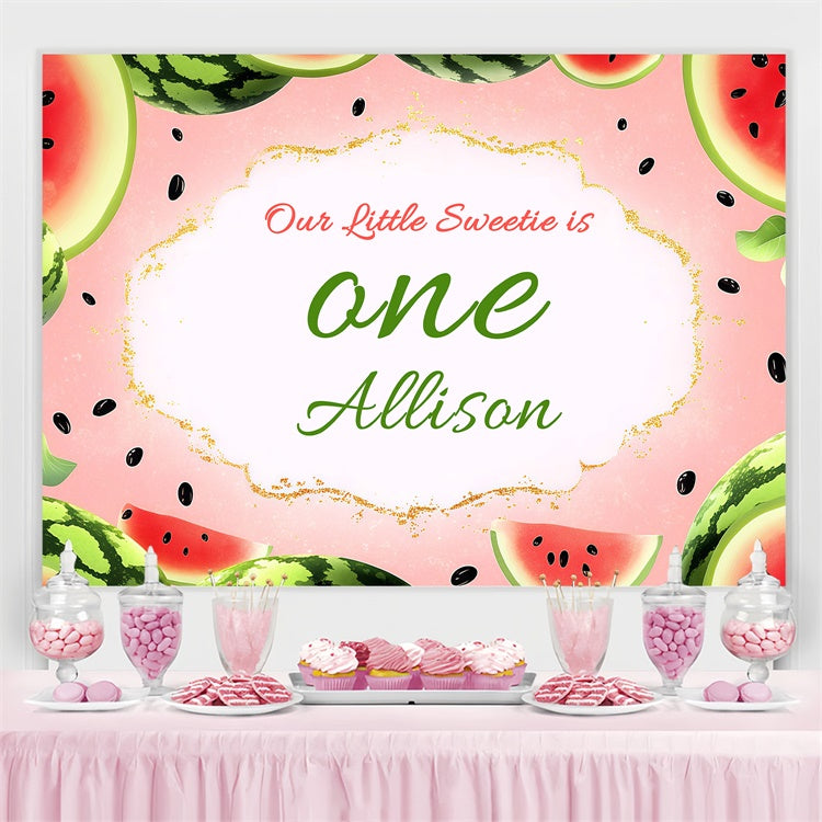 Personalised 1st Birthday Backdrop Sweet Watermelon Theme Backdrop BRP3-247