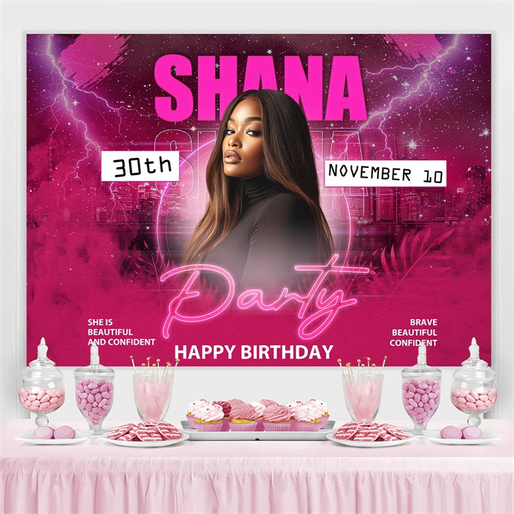 Custom Made Birthday Backdrops Glamorous 30th Urban Style Backdrop BRP3-253