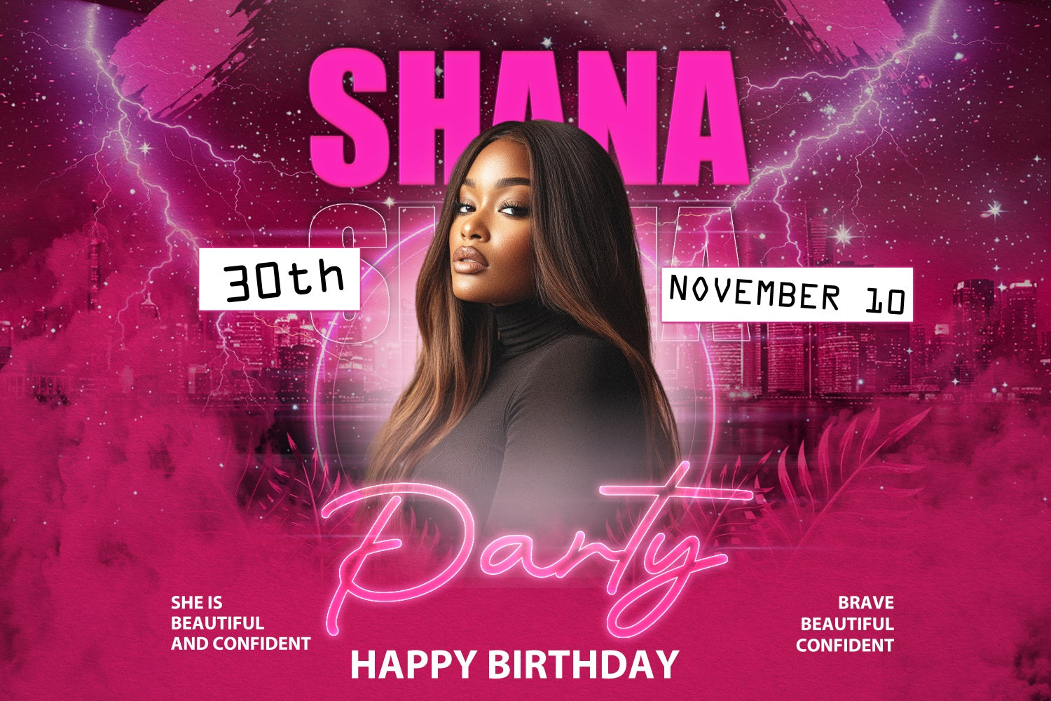 Custom Made Birthday Backdrops Glamorous 30th Urban Style Backdrop BRP3-253