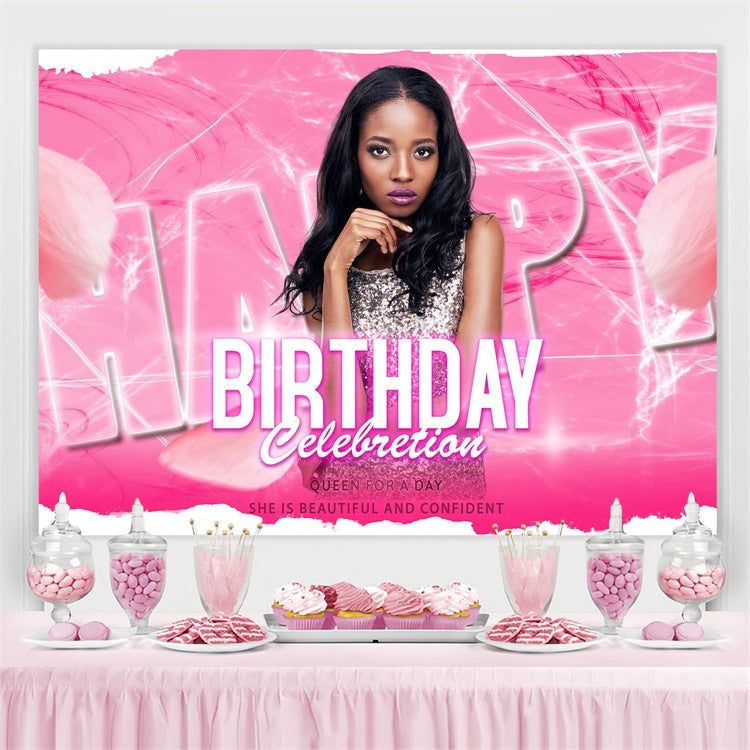 Personalized Backdrop For Birthday Bold Pink Sparkle Backdrop BRP3-255