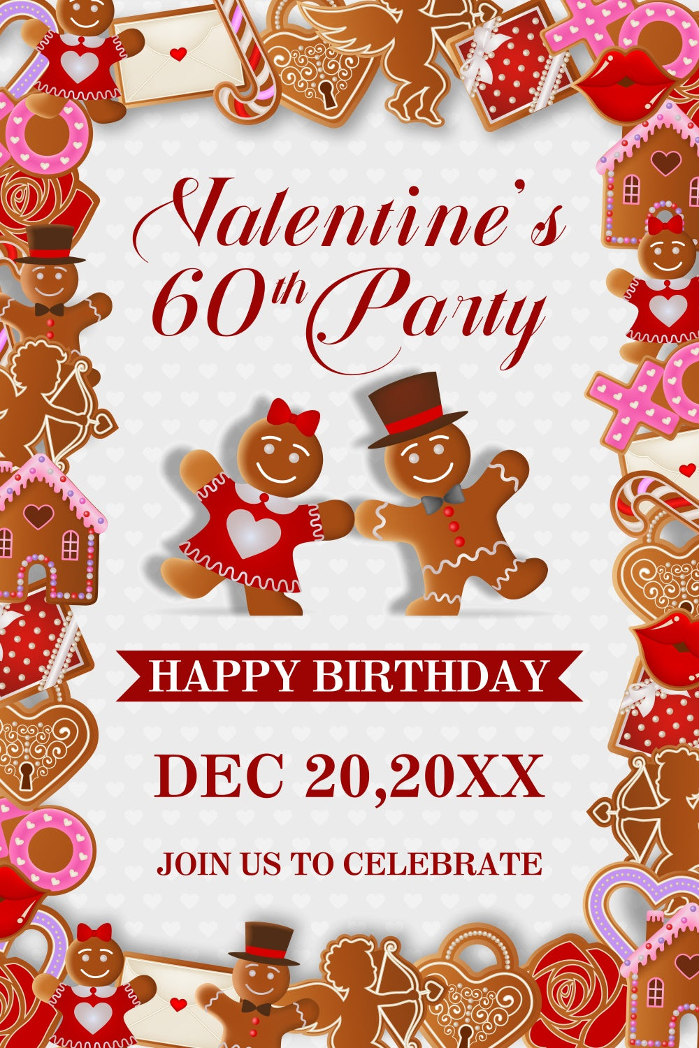 Custom Made Birthday Backdrops Romantic Cookie Party Theme Backdrop BRP3-268