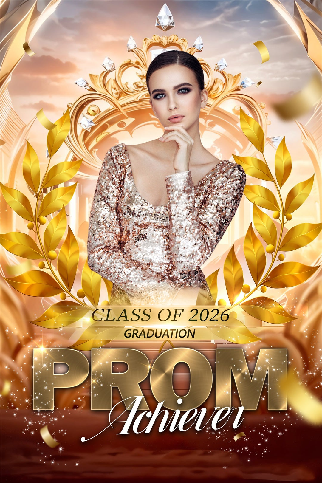 Personalized Graduation Backdrop Luxurious Prom Graduation Party Backdrop BRP3-26