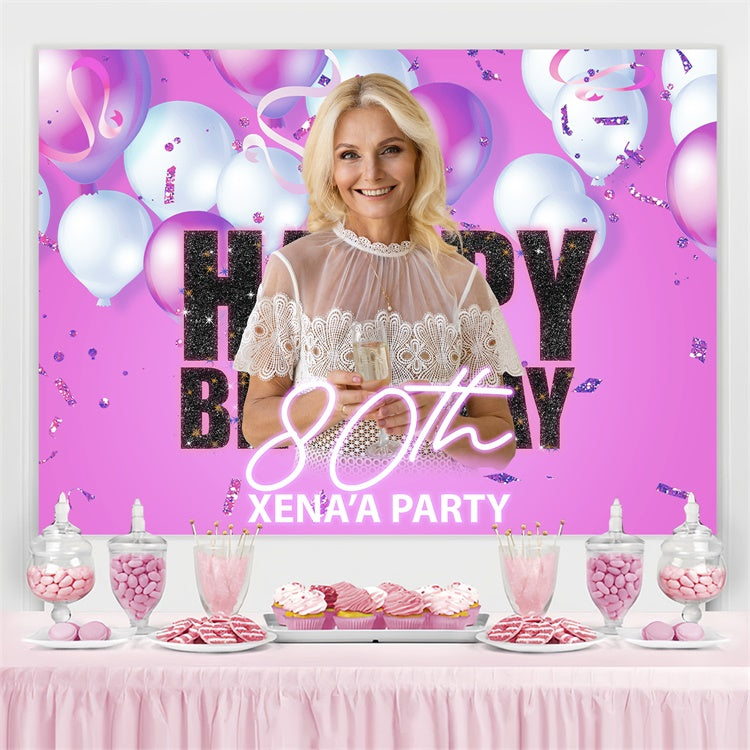Personalized Backdrop For Birthday Pink Glamour Balloons Backdrop BRP3-272