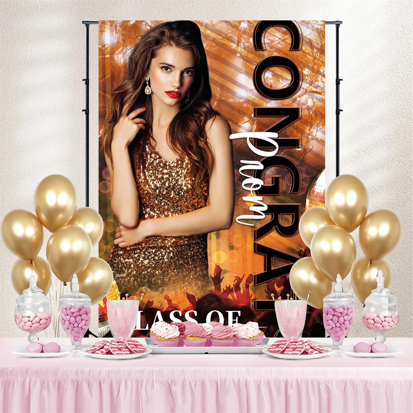 Customized Graduation Backdrop Sparkling Prom Graduation Party Backdrop BRP3-28