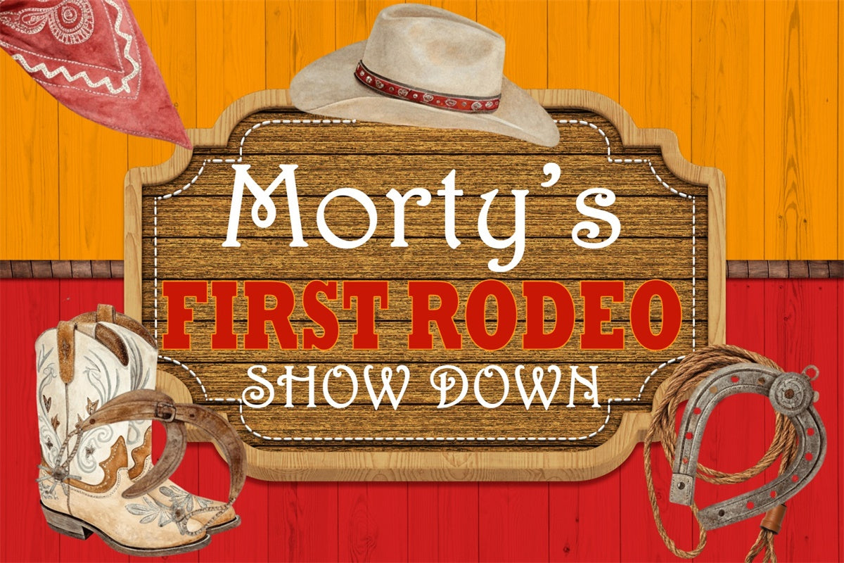 Custom Birthday Party Backdrop Western Cowboy Rodeo Backdrop BRP3-31