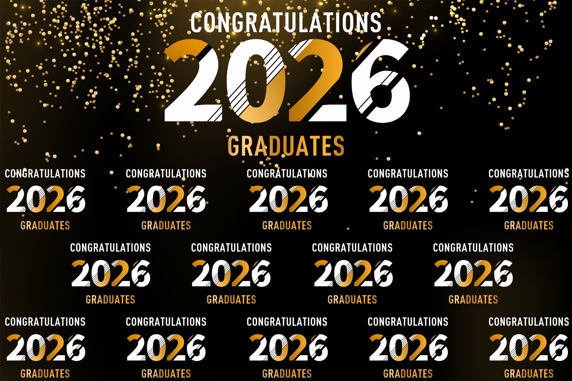 Custom Graduation Backdrop Sparkling Celebration Graduation Party Backdrop BRP3-4