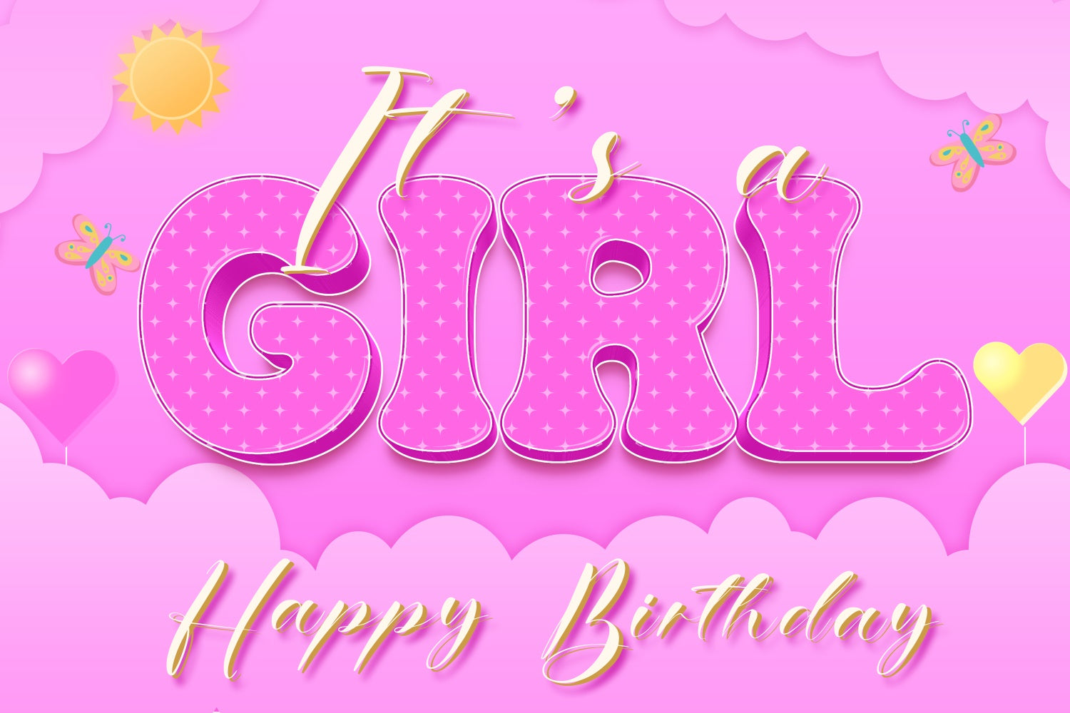 Custom Made Birthday Backdrops Shiny Pink Celebration Backdrop BRP3-53