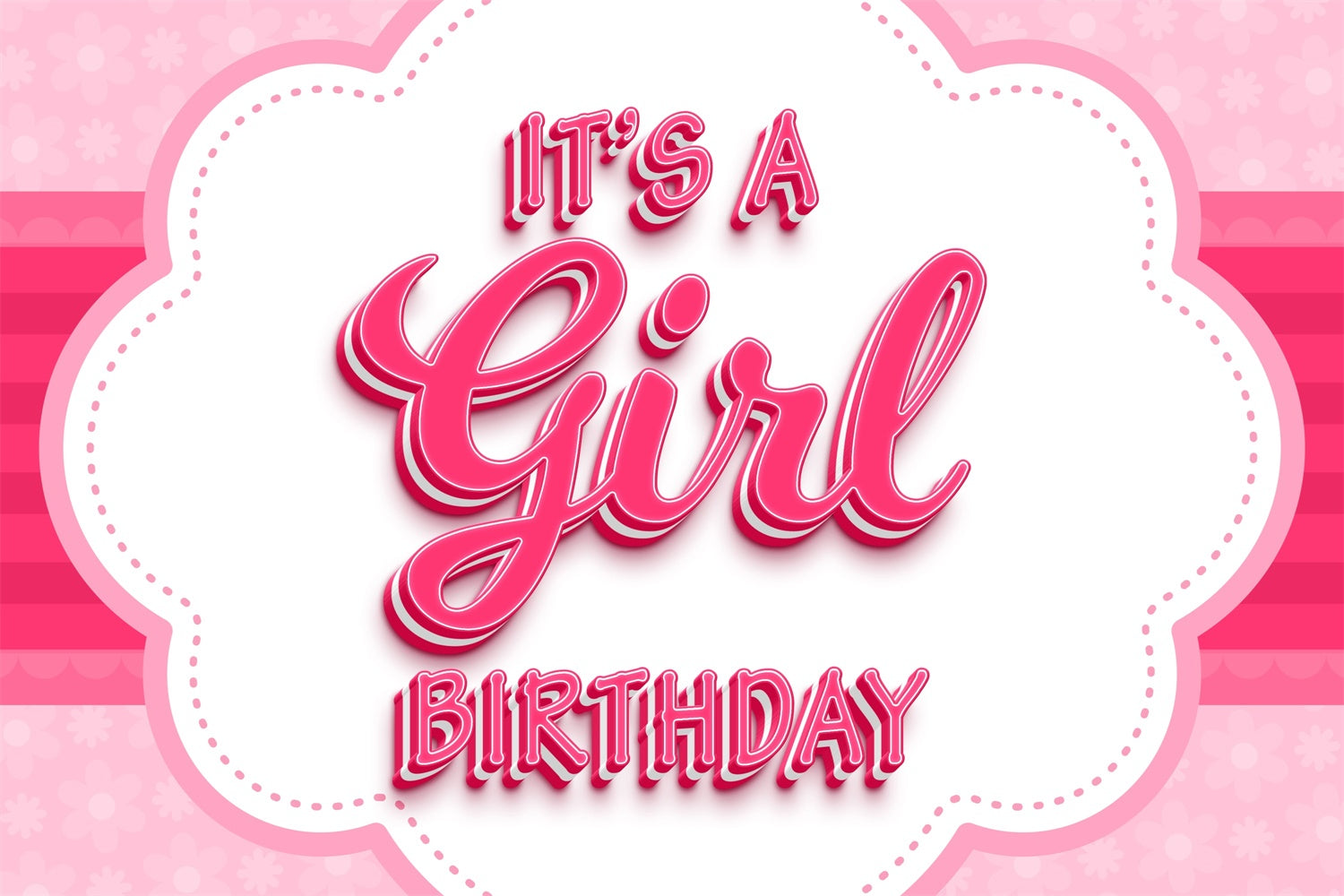 Personalized Backdrop For Birthday Romantic Pink Theme Backdrop BRP3-54