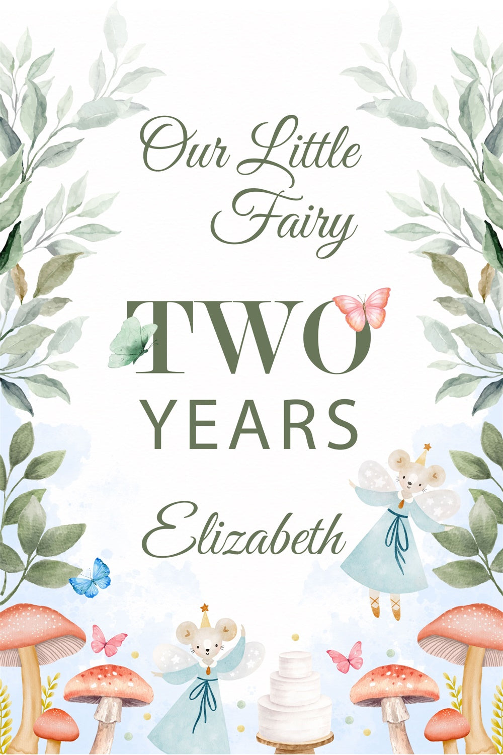 Customized Birthday Backdrop Enchanted Forest Fairy Tale Backdrop BRP3-59