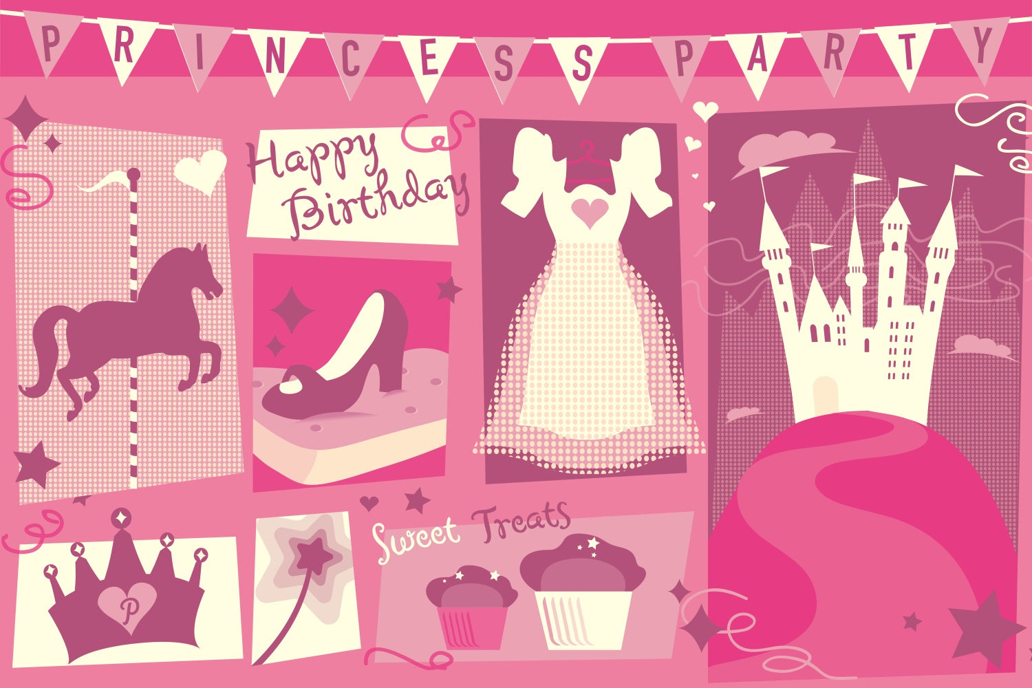 Customize Birthday Backdrop Elegant Pink Celebration Backdrop BRP3-81