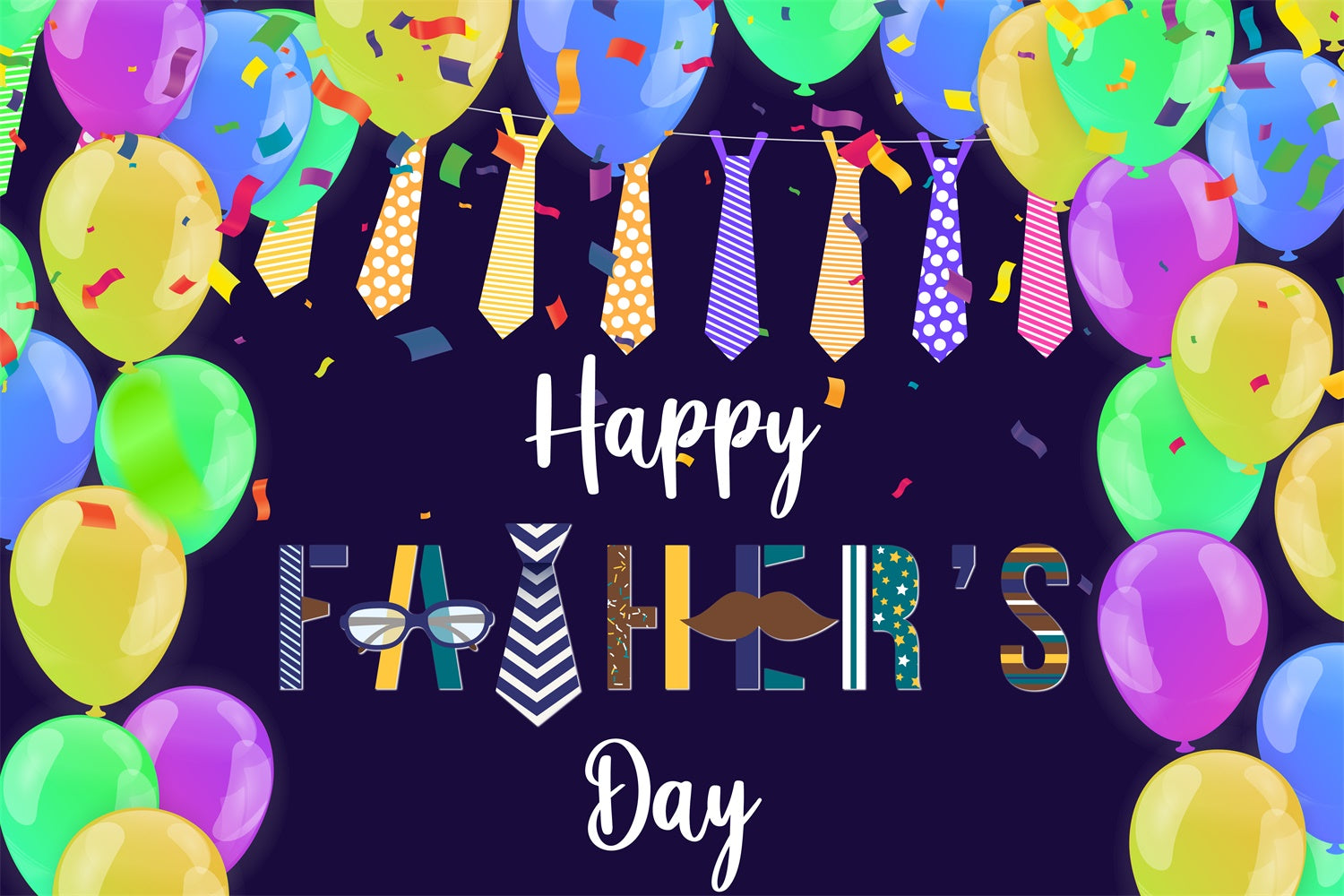 Backdrop For Fathers Day Confetti Colorful Balloon Backdrop BRP4-100
