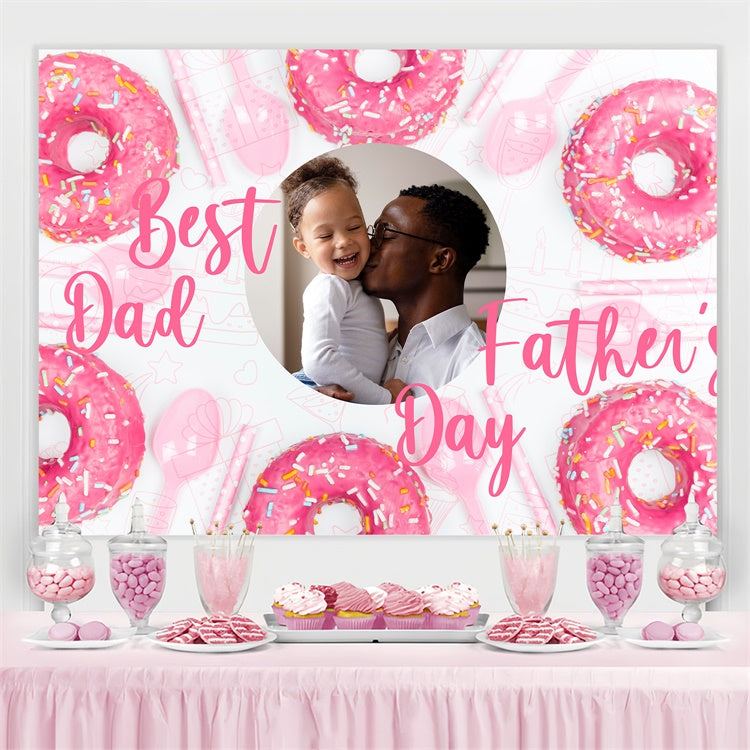 Backdrop Fathers Day Pink Doughnut Delight Customized Backdrop BRP4-102