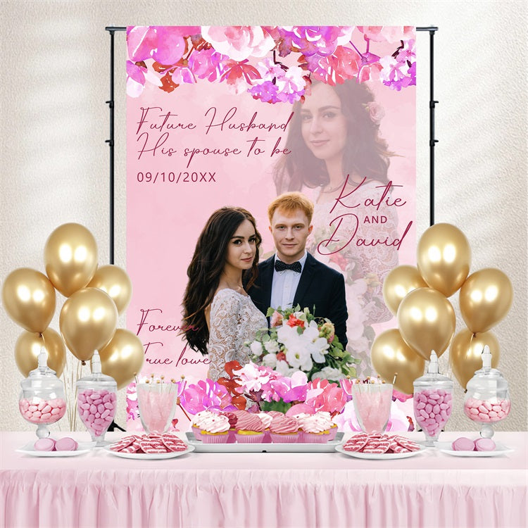 Wedding Ceremony Backdrop Floral Love Story Customized Backdrop BRP4-142