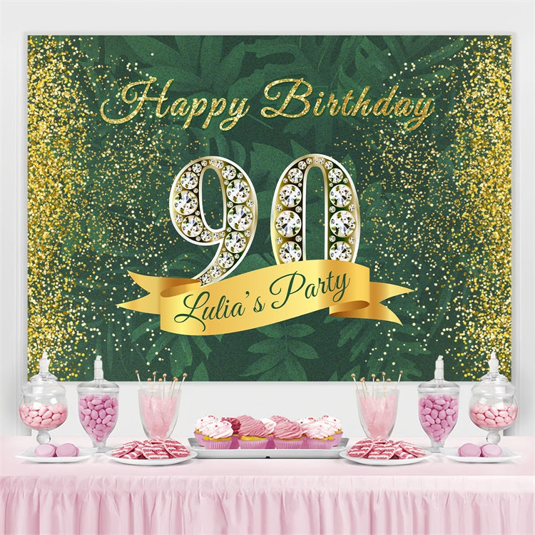 Customize Birthday Backdrop Glimmering 90 Diamond Backdrop BRP4-29