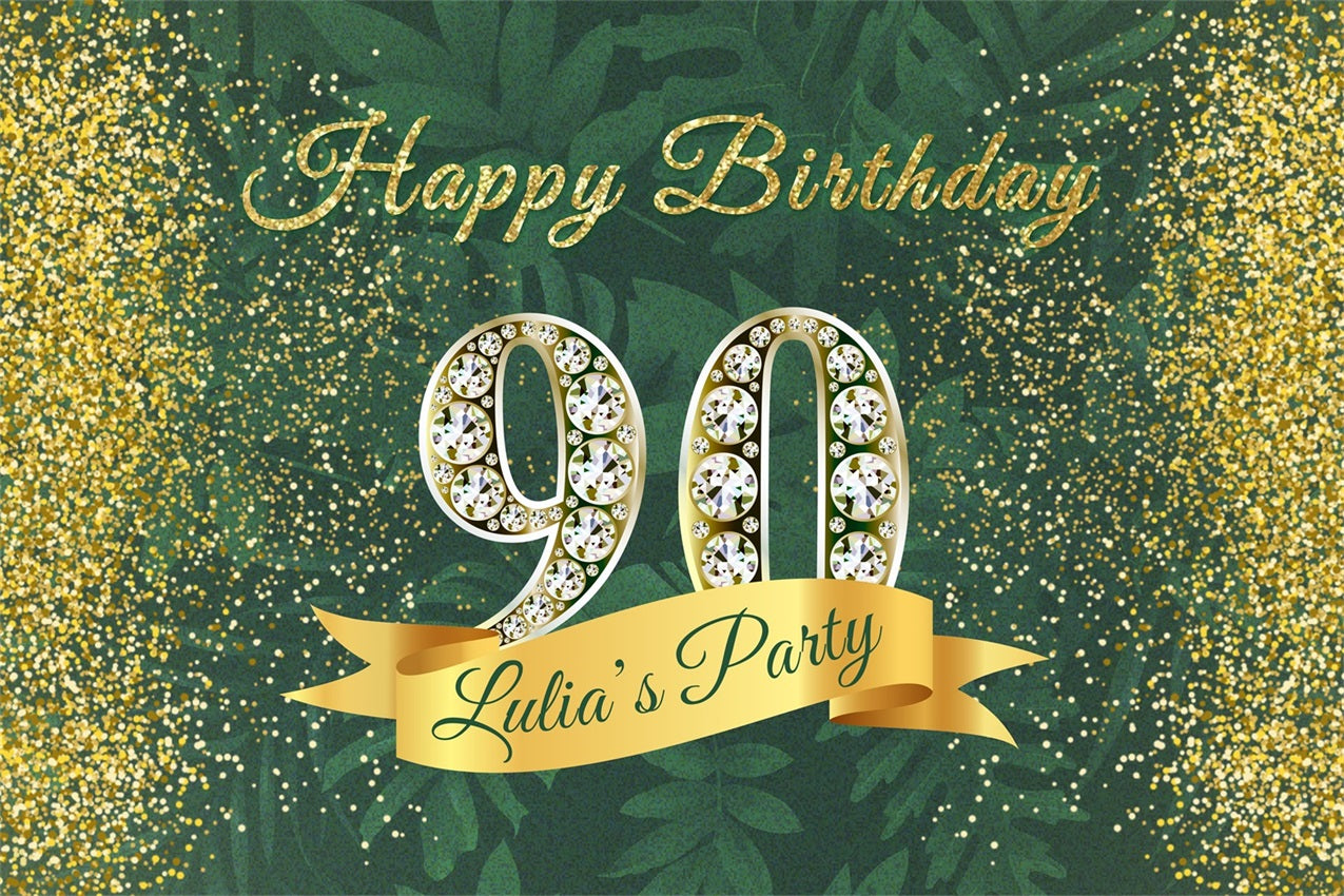 Customize Birthday Backdrop Glimmering 90 Diamond Backdrop BRP4-29