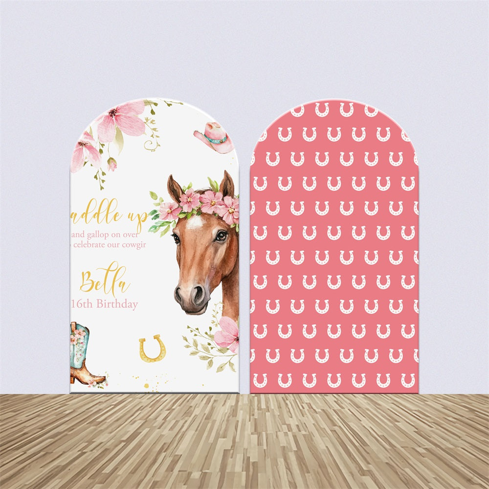 Kentucky Derby Backdrop Floral Horse Party Personalized Backdrop BRP4-61