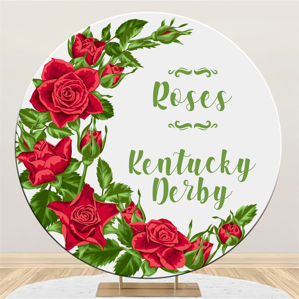 Kentucky Derby Party Photo Backdrop Race Rose Round Custom Backdrop BRP4-64