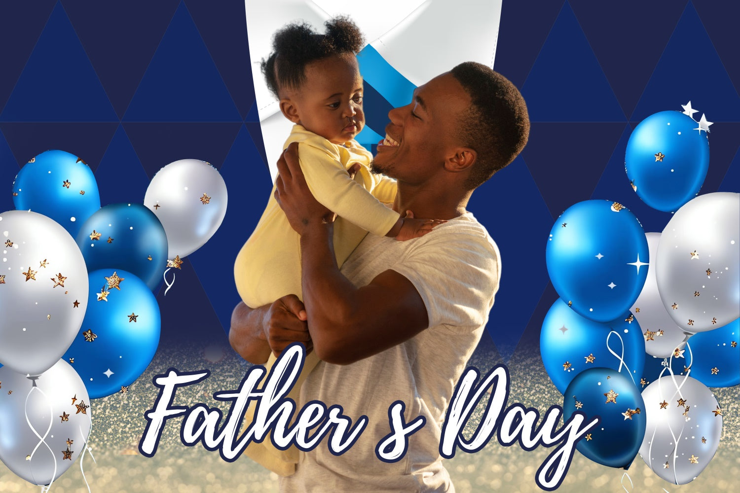 Father's Day Backdrop Sparkling Balloons Elegant Custom Backdrop BRP4-67