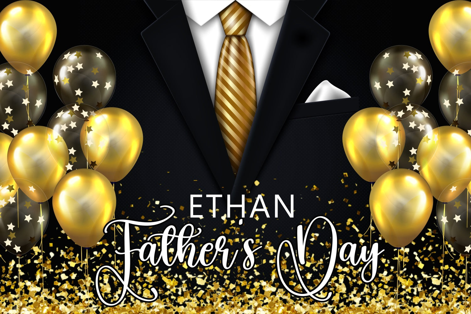Fathers Day Backdrop Elegant Tuxedo Balloon Customized Backdrop BRP4-73