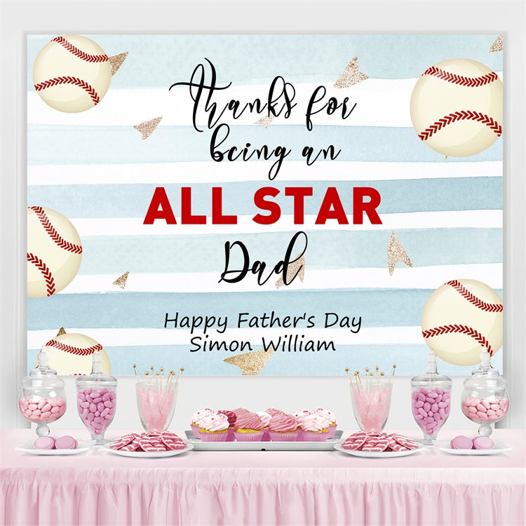 Father's Day Backdrop Classic Baseball Theme Customized Backdrop BRP4-75