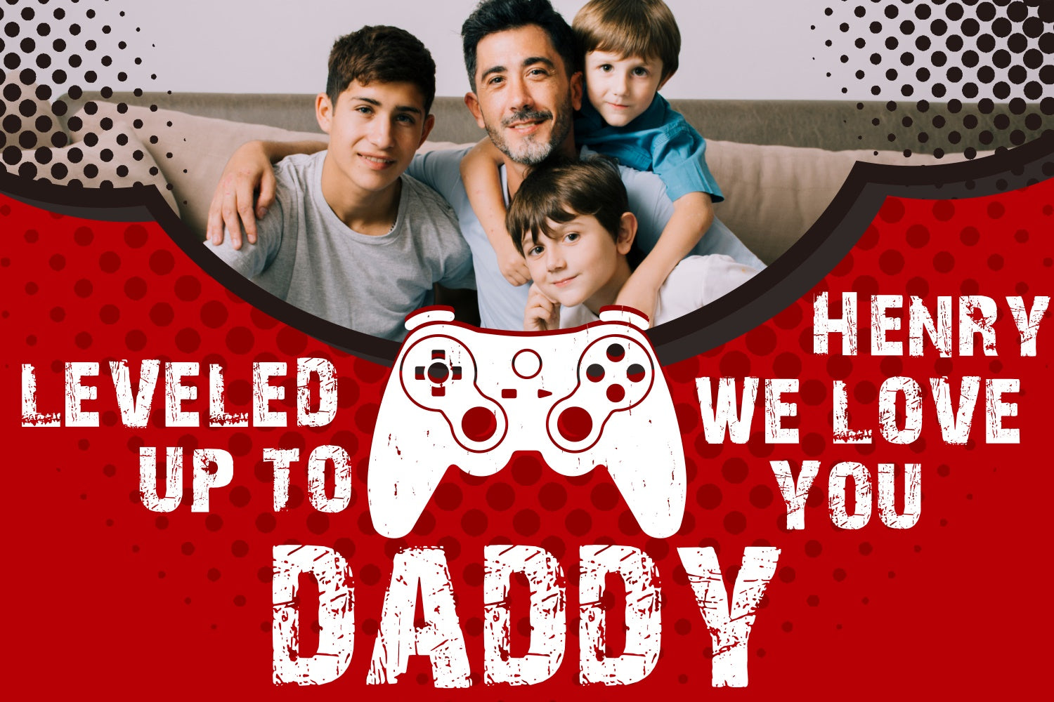 Backdrop Father's Day Fun Gaming Theme Personalized Backdrop BRP4-90