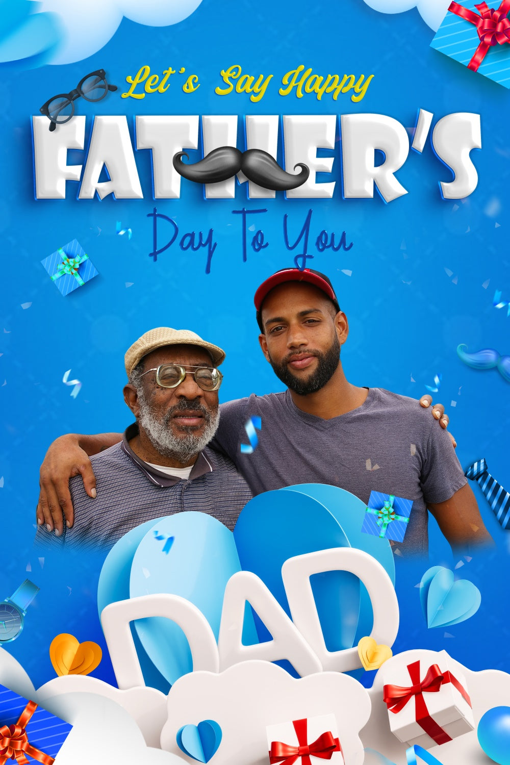 Father's Day Backdrop Gift Blue Celebration Customized Backdrop BRP4-95