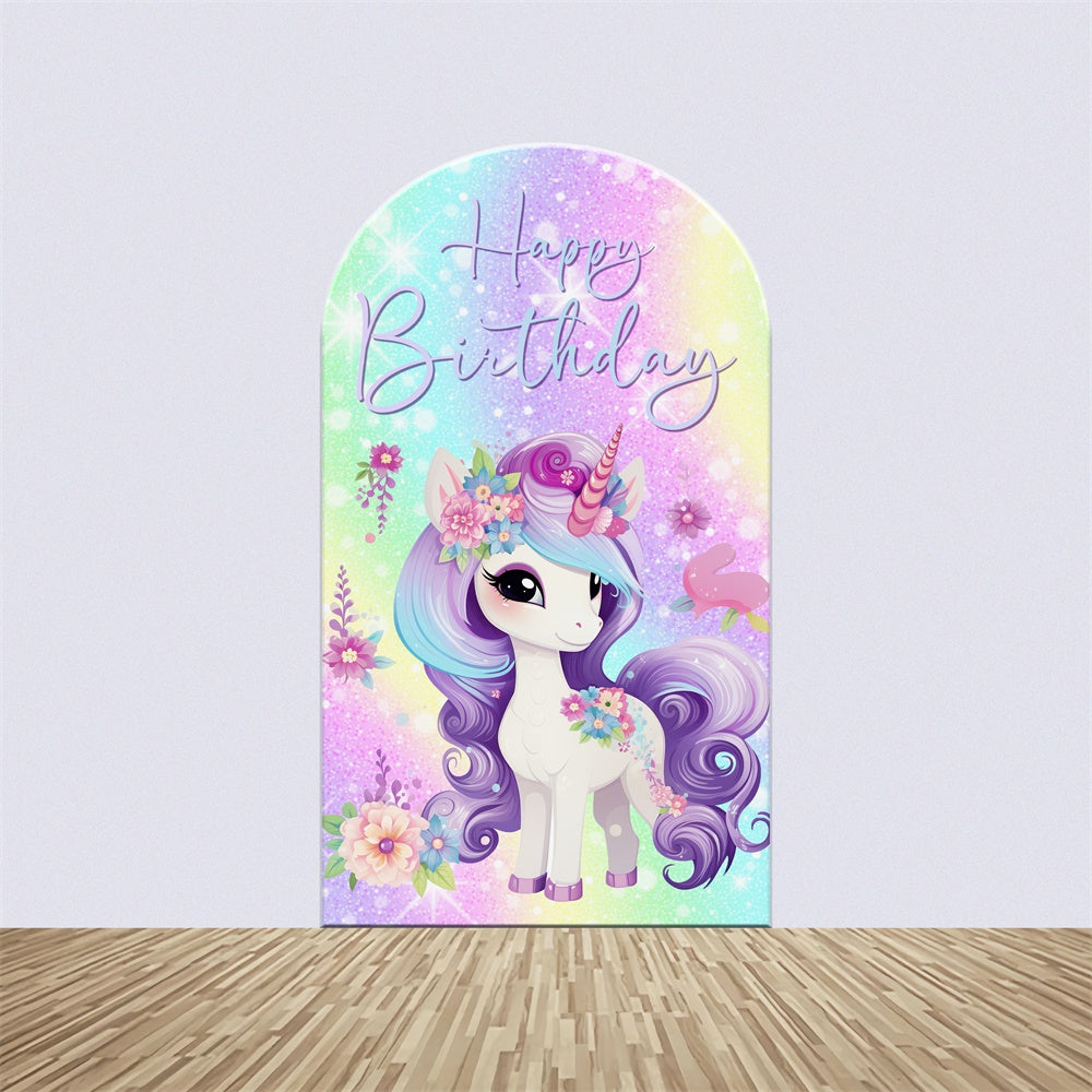 Birthday Backdrop Ideas Magical Unicorn Floral Arch Backdrop Kit BRP5-112