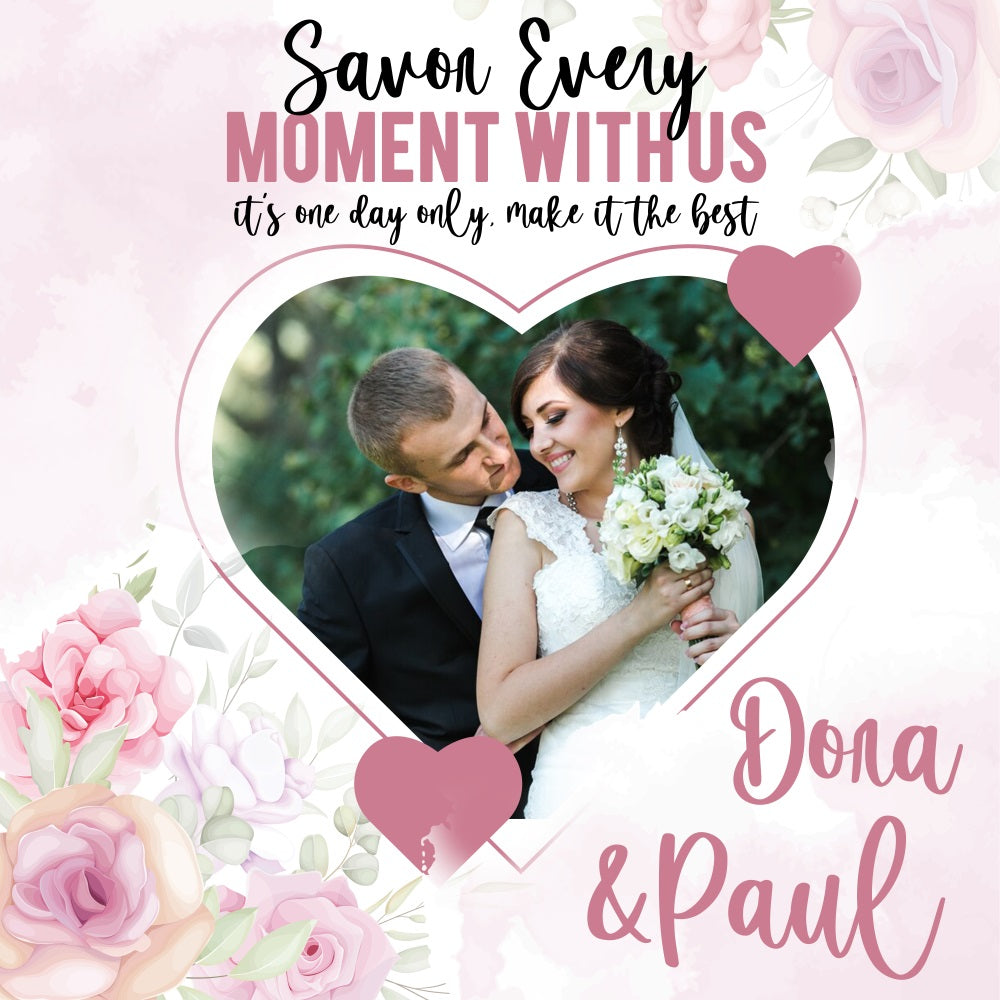 Wedding Backdrop Design Rose Garden Heart Personalised Backdrop BRP5-174