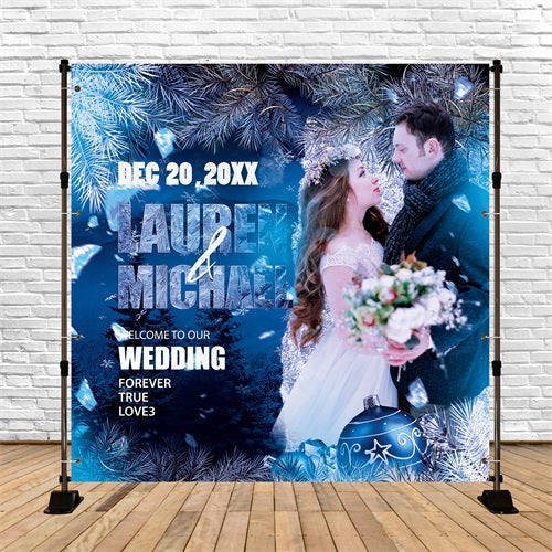 Wedding Backdrop Design Frost Kissed Love Customized Backdrop BRP5-199