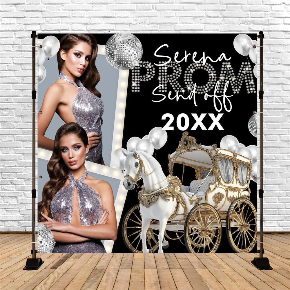 Prom Backdrop Ideas Fairytale Carriage Balloon Custom Party Graduation Backdrop BRP5-216