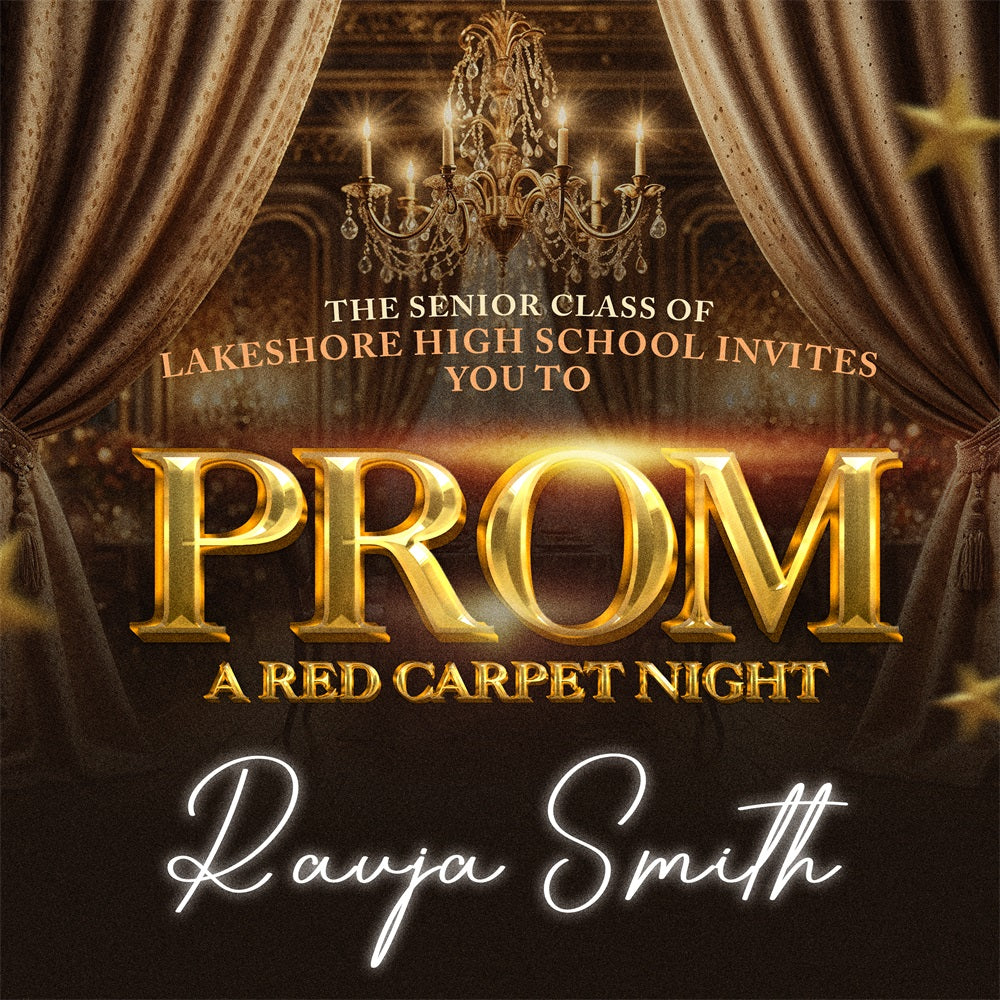 Prom Backdrop Ideas Golden Red Carpet Custom Party Graduation Backdrop BRP5-220