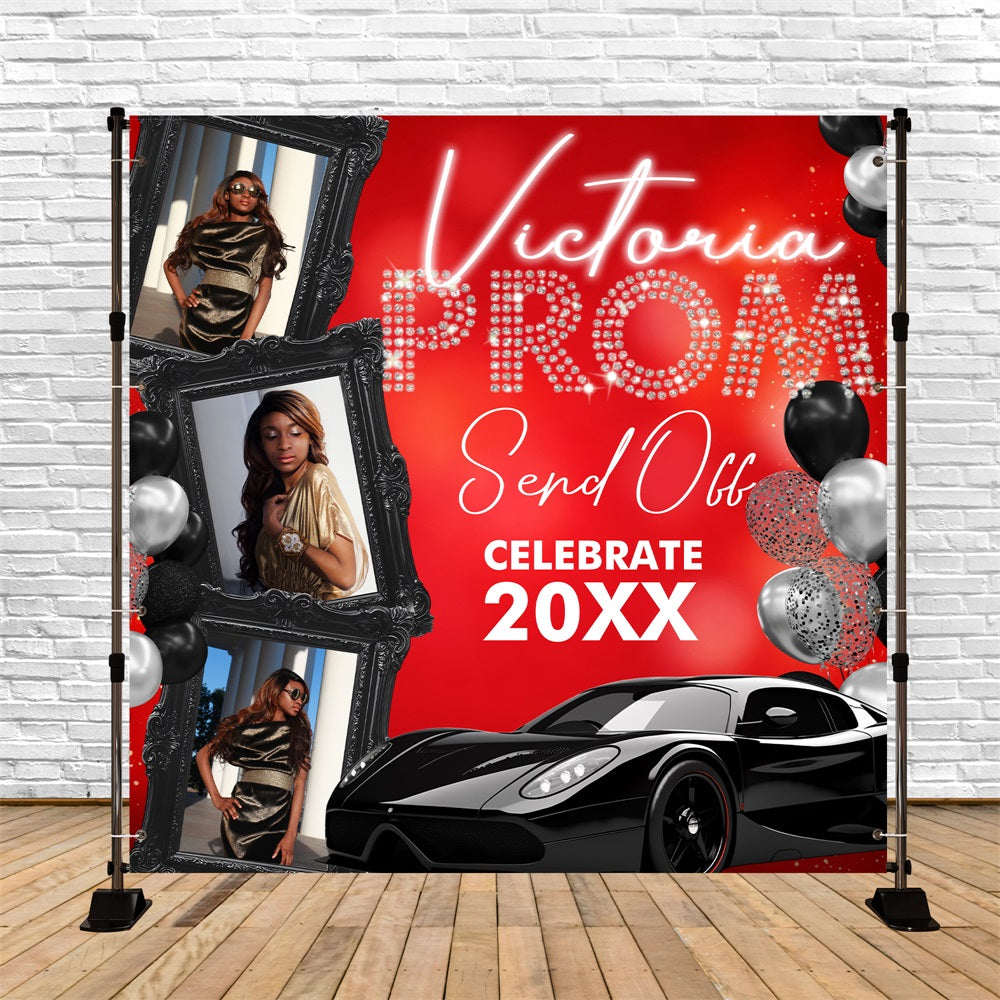 Prom Backdrops Luxury Ride Frame Personalised Party Graduation Backdrop BRP5-223