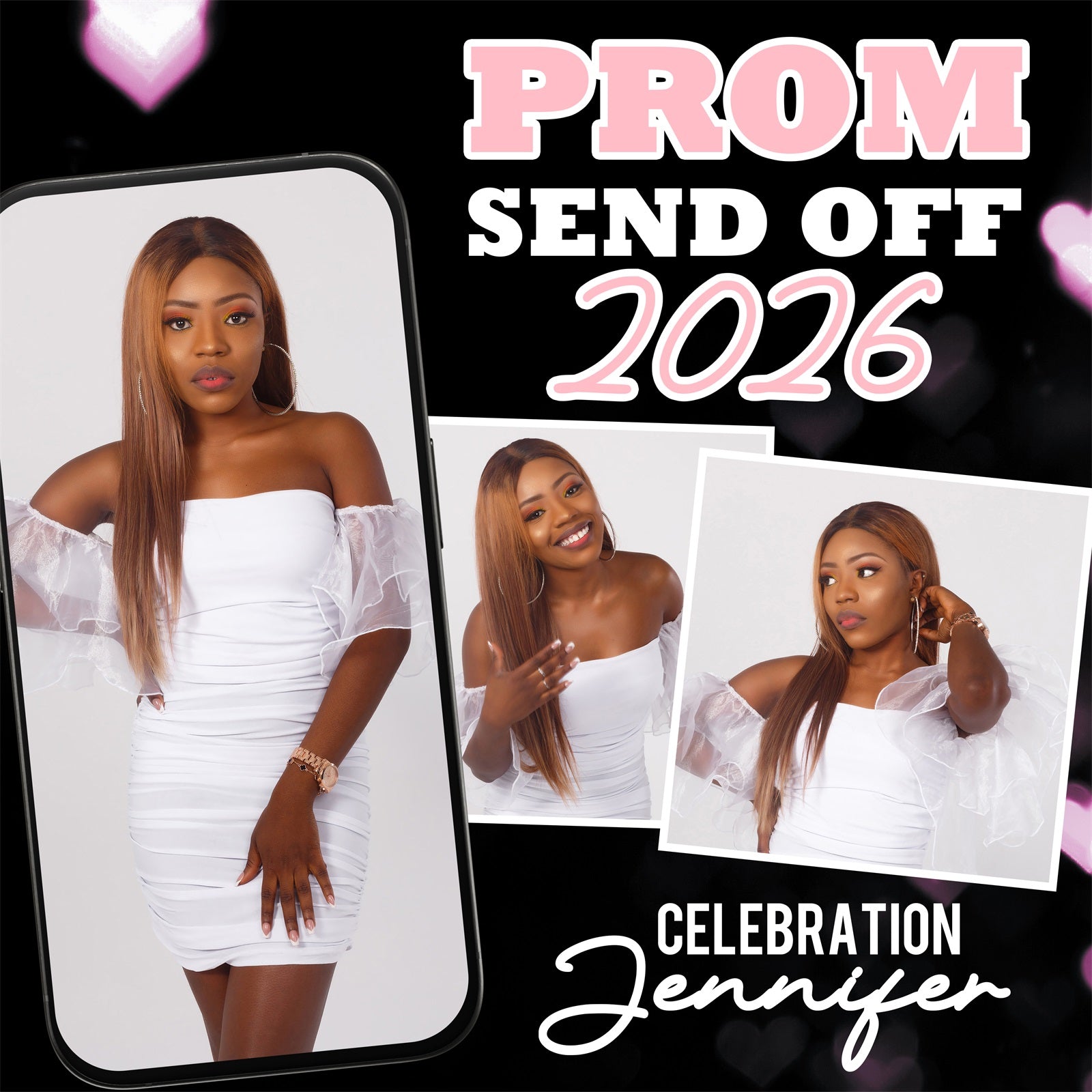 Prom 2026 Backdrop Modern Chic Personalized Party Graduation Backdrop BRP5-237