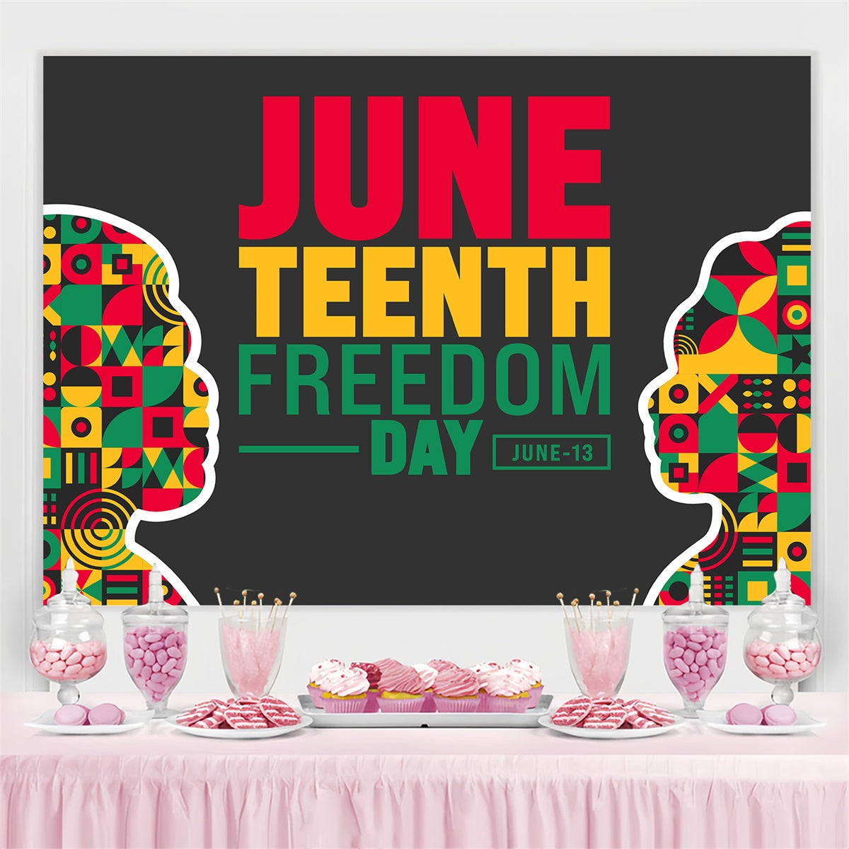 Juneteenth Backdrop Freedom Day Modern Silhouette Backdrop BRP5-24