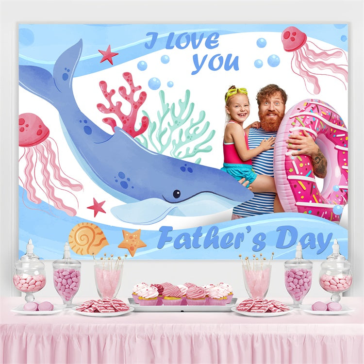 Backdrop Fathers Day Ocean Cartoon Theme Personalized Backdrop BRP5-30